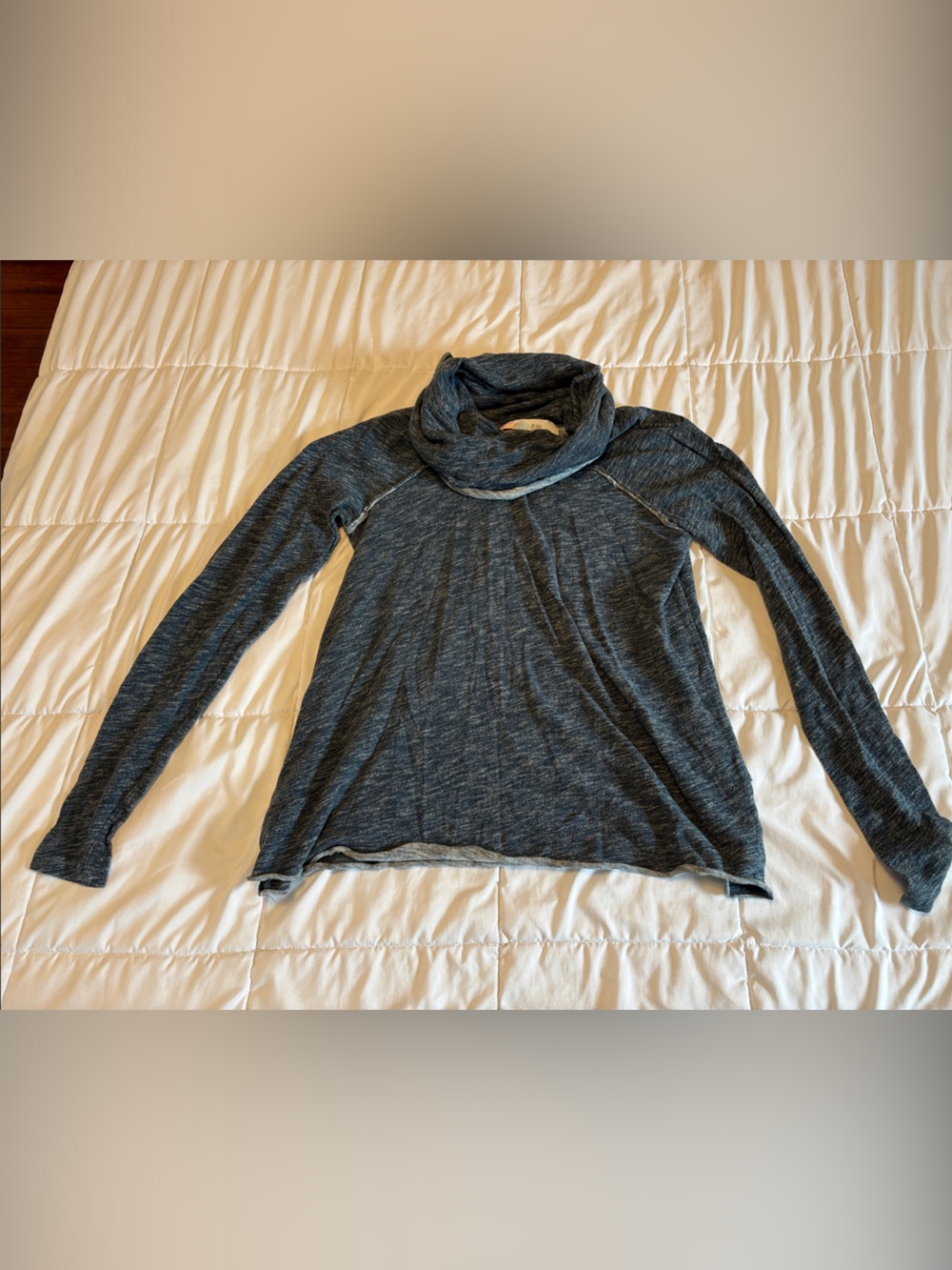 Free People Heather Blue Cowl Neck Sweater